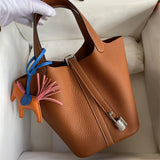Side view of sophisticated structured handbag