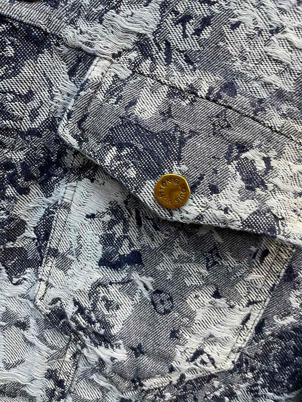 Back view of Louis Vuitton luxury clothing with logo-detail design