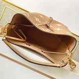 Front view of modern structured women's handbag – women's luxury accessory
