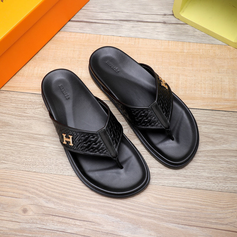 Hermes shoes Style 007 - front view, classic monogram styling