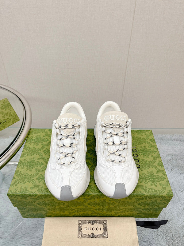 Gucci muted earth tones luxury sneakers view 4 retro runner design