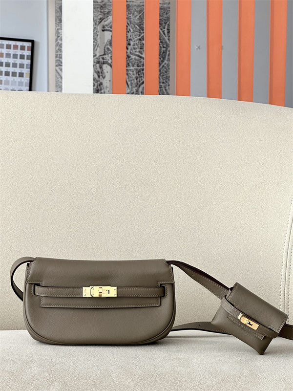 Side view of effortless structured handbag