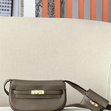 Side view of effortless structured handbag