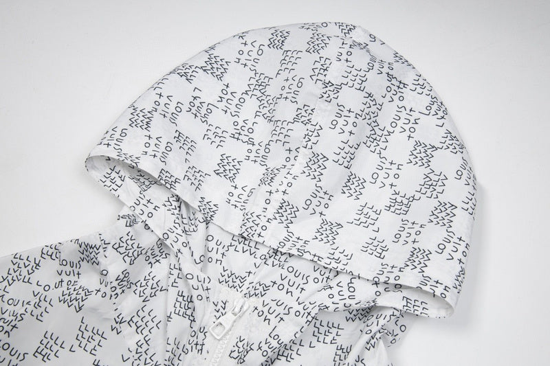 Side profile of Louis Vuitton luxury clothing with monogram-inspired silhouette