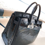 Side view of modernist structured handbag