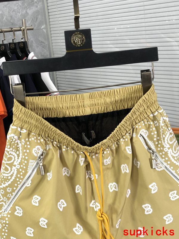 Back view of Rhude luxury clothing with label-forward styling