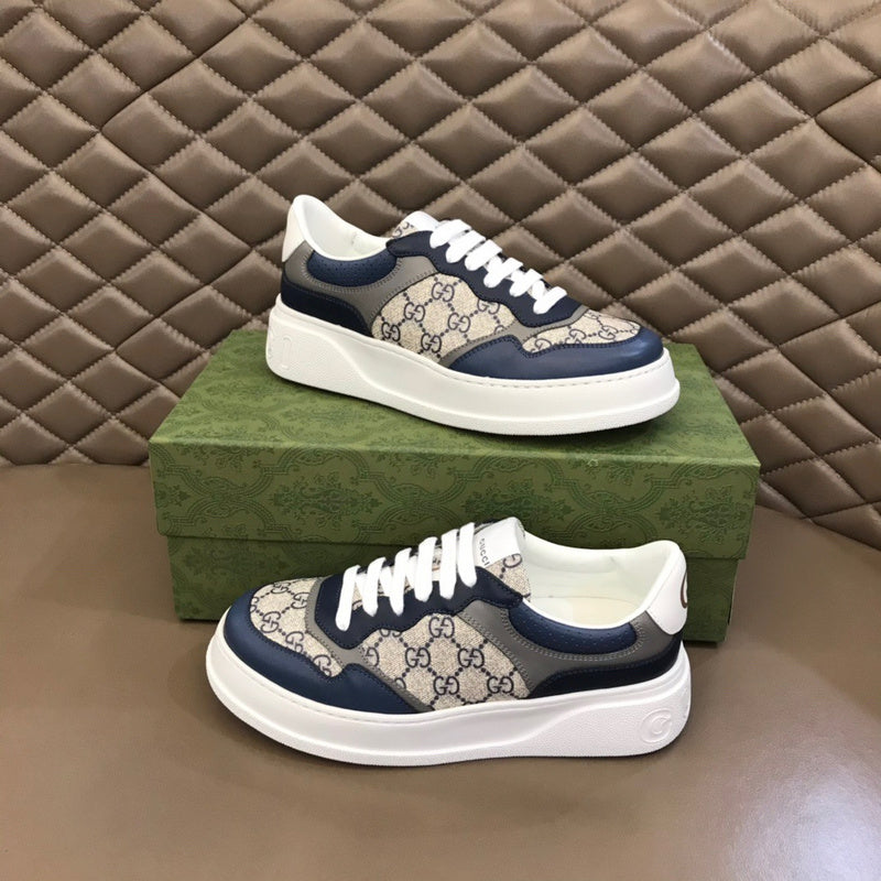Gucci neutral cream luxury sneakers view 4 breathable knit upper