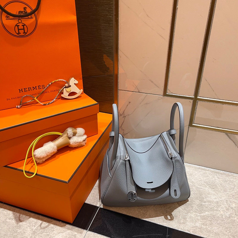 Side view of tailored structured handbag