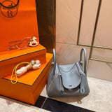 Side view of tailored structured handbag