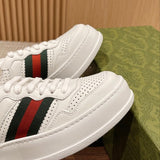 Side profile of Gucci classic monochrome sneakers cushioned comfort fit