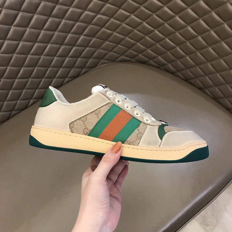 Gucci soft grey luxury sneakers view 5 premium leather build