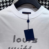 Close-up detail shot of Louis Vuitton cotton t-shirt with tailored silhouette