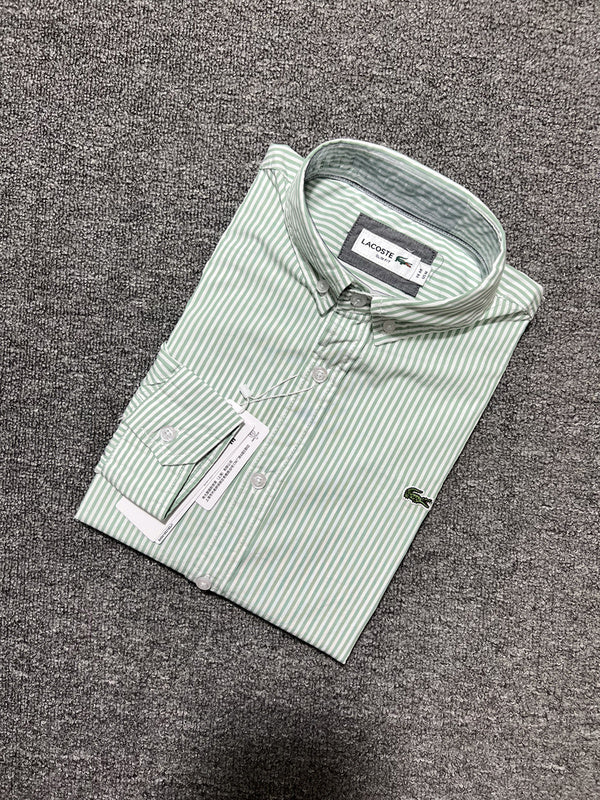 Back view of Lacoste luxury clothing with monogram-inspired silhouette