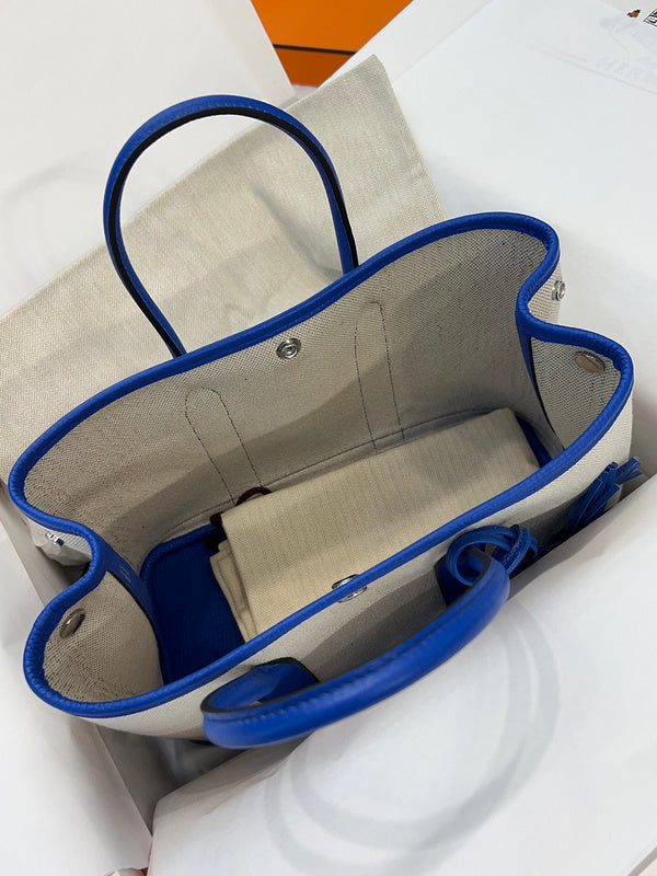 Side view of curated structured handbag