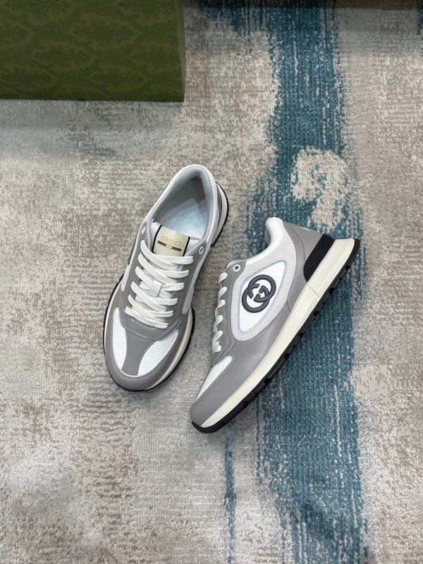 Gucci neutral cream luxury sneakers view 8 signature lace-up style