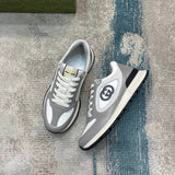 Gucci neutral cream luxury sneakers view 8 signature lace-up style