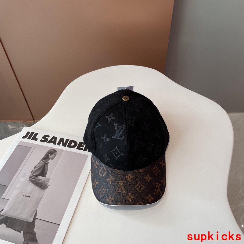 Close-up detail view of Louis Vuitton unisex cap