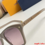 Close-up detail view of Louis Vuitton unisex sunglasses