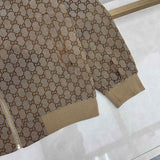 Full styled look of Gucci luxury clothing with monogram-inspired silhouette