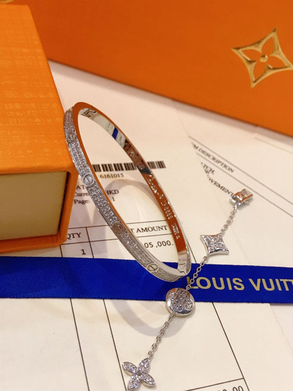 Close-up detail view of Cartier unisex jewelry piece