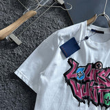 Flat lay presentation of Louis Vuitton cotton t-shirt with relaxed-fit cut
