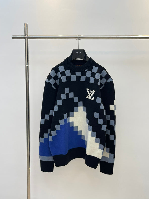 Front view of Louis Vuitton luxury clothing with streetwear-inspired cut