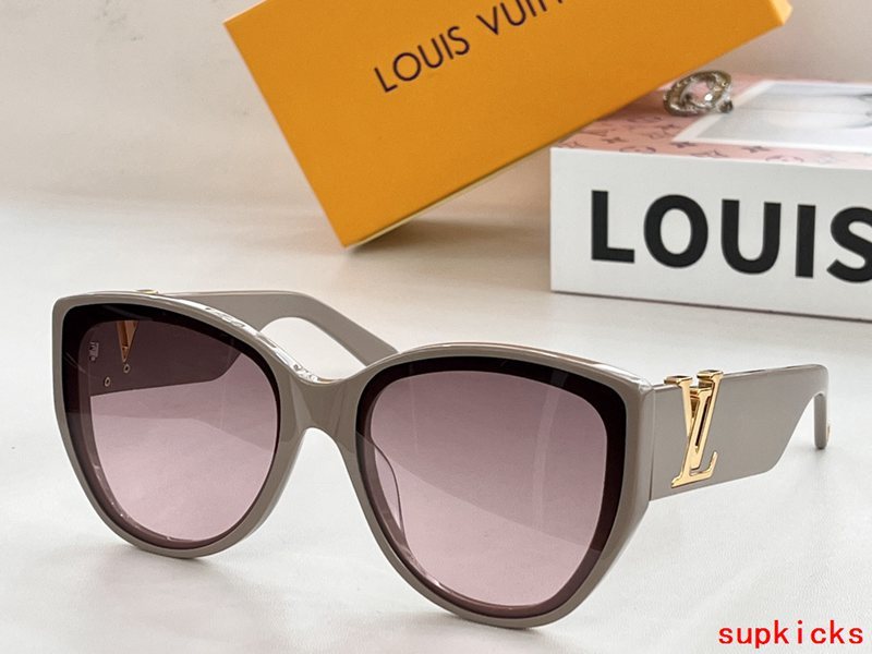 Close-up detail view of Louis Vuitton unisex sunglasses