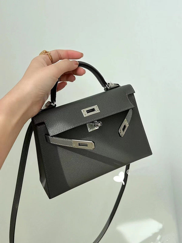 Understated bag shown from front angle