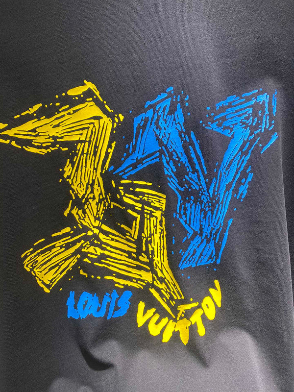 Front view of Louis Vuitton cotton t-shirt with runway-inspired design