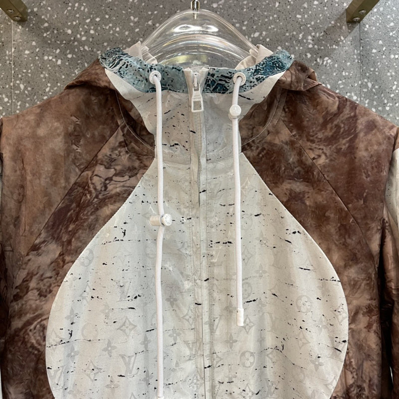 Full styled look of Louis Vuitton luxury clothing with monogram-inspired silhouette