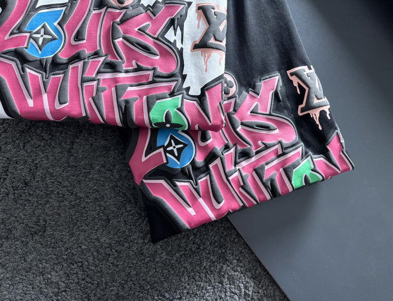 Close-up detail shot of Louis Vuitton cotton t-shirt with relaxed-fit cut