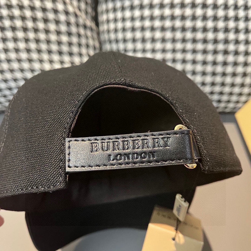 Close-up detail view of Burberry unisex cap