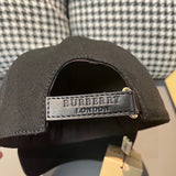 Close-up detail view of Burberry unisex cap