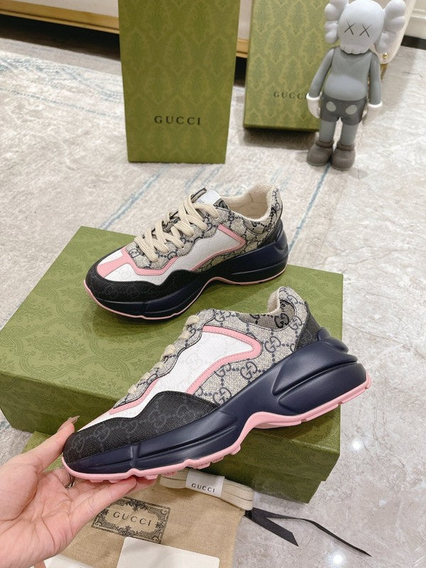 Gucci two-tone luxury sneakers view 5 sleek tonal finish