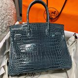 Side view of effortless structured handbag