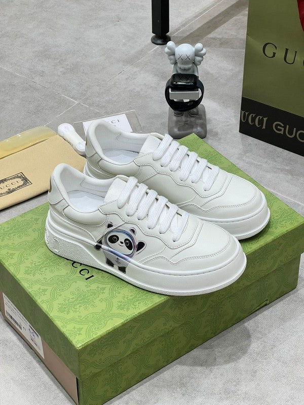 Gucci fresh white-and-black luxury sneakers view 10 breathable knit upper