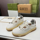 Gucci Fashion sneakers in stone beige chunky sole construction front view