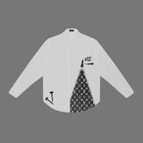 Side profile of Louis Vuitton luxury clothing with monogram-inspired silhouette