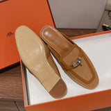 Hermès Beige Slingback Heels - Heel Detail View
