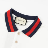 Full styled look of Polo cotton polo shirt with logo-detail design