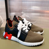 Hermès White High-Top Sneakers - Front View