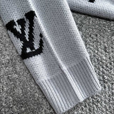 Back view of Louis Vuitton luxury clothing with signature branding