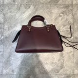 Sophisticated Faux Leather Handbag - Versatile Everyday Design | Women's Everyday Carry Handbag #625 - back view (image 4) of designer-inspired handbag