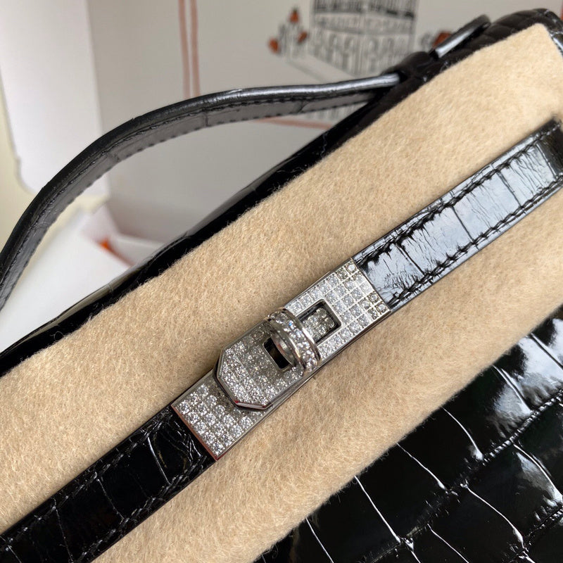 Close-up detail of sophisticated bag design