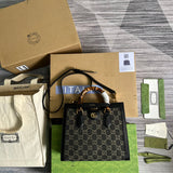 Side profile of signature elevated women's handbag – women's designer-style accessory