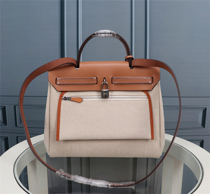 Side view of minimalist structured handbag