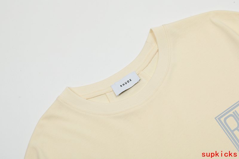 Side profile of Rhude luxury clothing with relaxed-fit cut