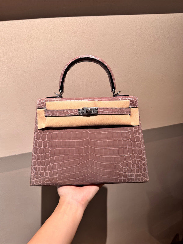 Close-up detail of poised bag design