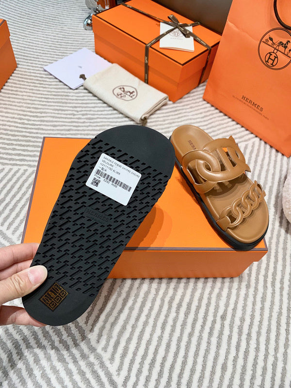 Hermès Grey Ankle Strap Sandals - Back View