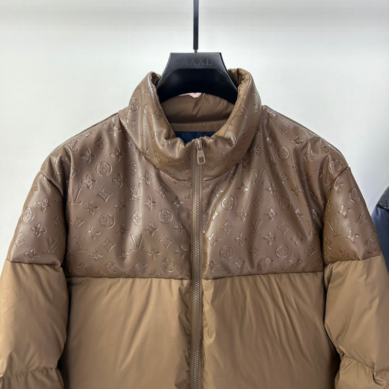 Close-up detail shot of Louis Vuitton luxury clothing with contemporary cut